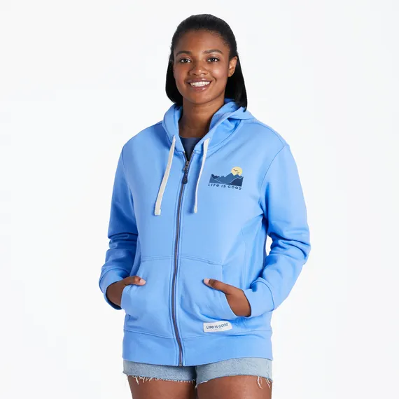 Life is Good Women's Ain't No Mountain High Enough Simply True Fleece Zip Hoodie