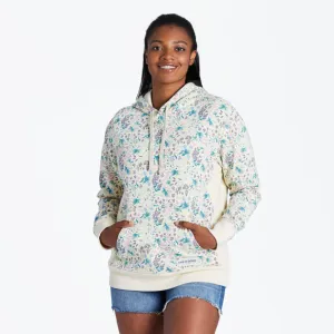 Life is Good Women's Botanical Butterfly Pattern Simply True Fleece Hoodie