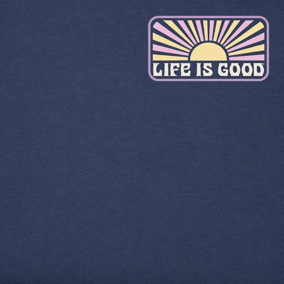 Life is Good Women's Retro Sunburst Simply True Fleece Zip Hoodie