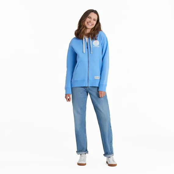 Life is Good Women's Sunset Wave LIG Simply True Fleece Zip Hoodie