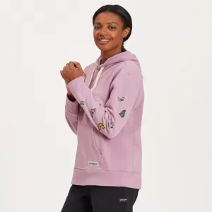 Life is Good Women's Vertical Butterflies Simply True Fleece Hoodie