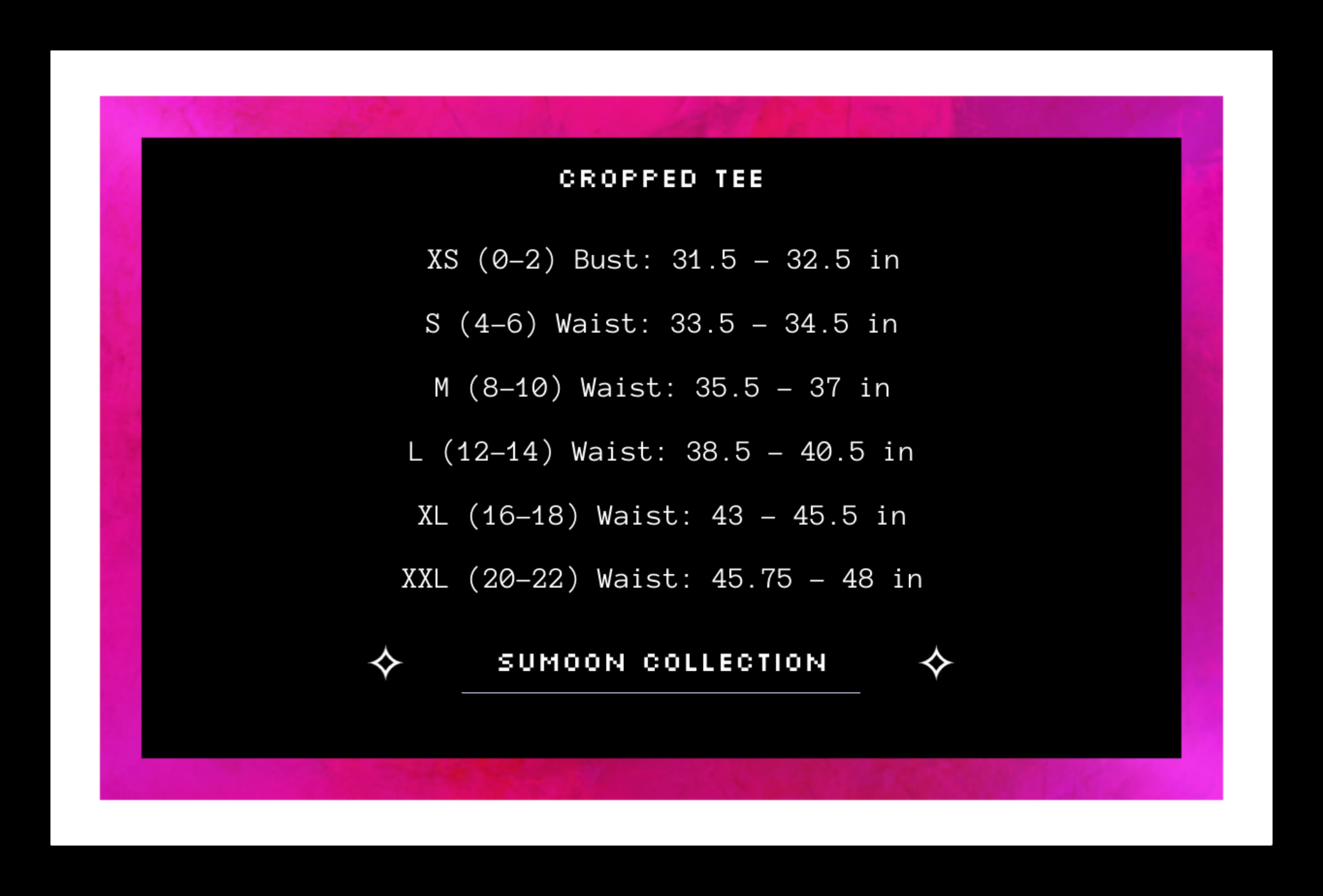 light pink large text logo cropped tee
