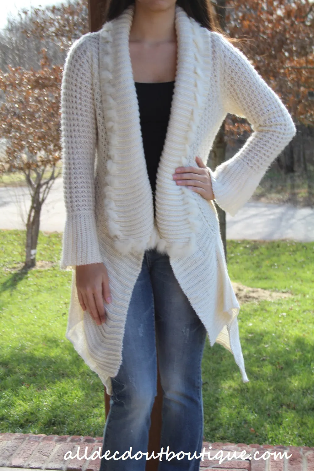 Lily | Crochet Cream Sweater Cardigan