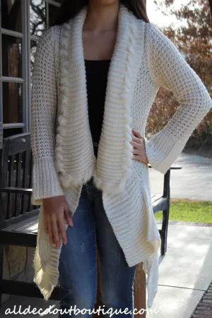 Lily | Crochet Cream Sweater Cardigan