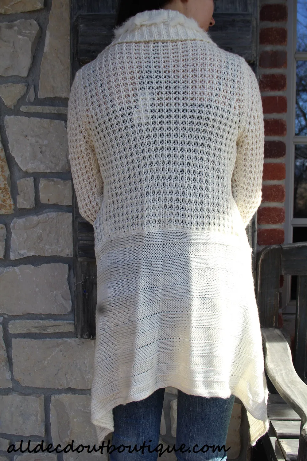Lily | Crochet Cream Sweater Cardigan