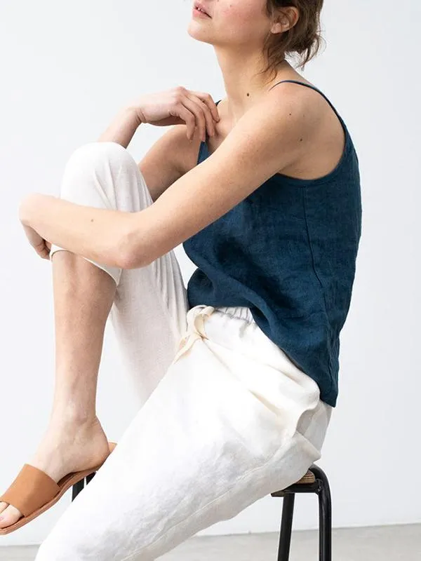 Linen Belle™ | Women's Spaghetti Strap Top | Lightweight Linen Blend, Breathable Fabric & Relaxed Fit