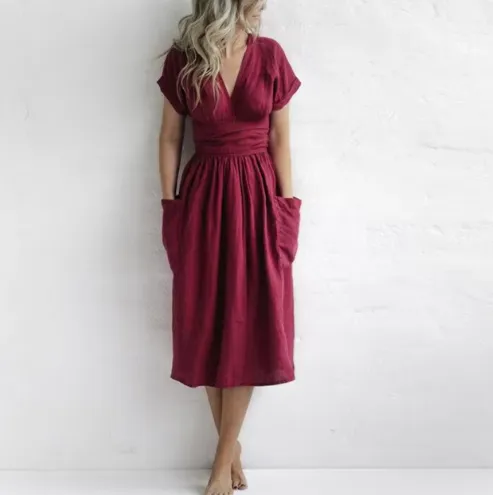 Linen Breeze™ | Women's Casual Linen Dress | Breathable Fabric, Relaxed Fit & Stylish Design