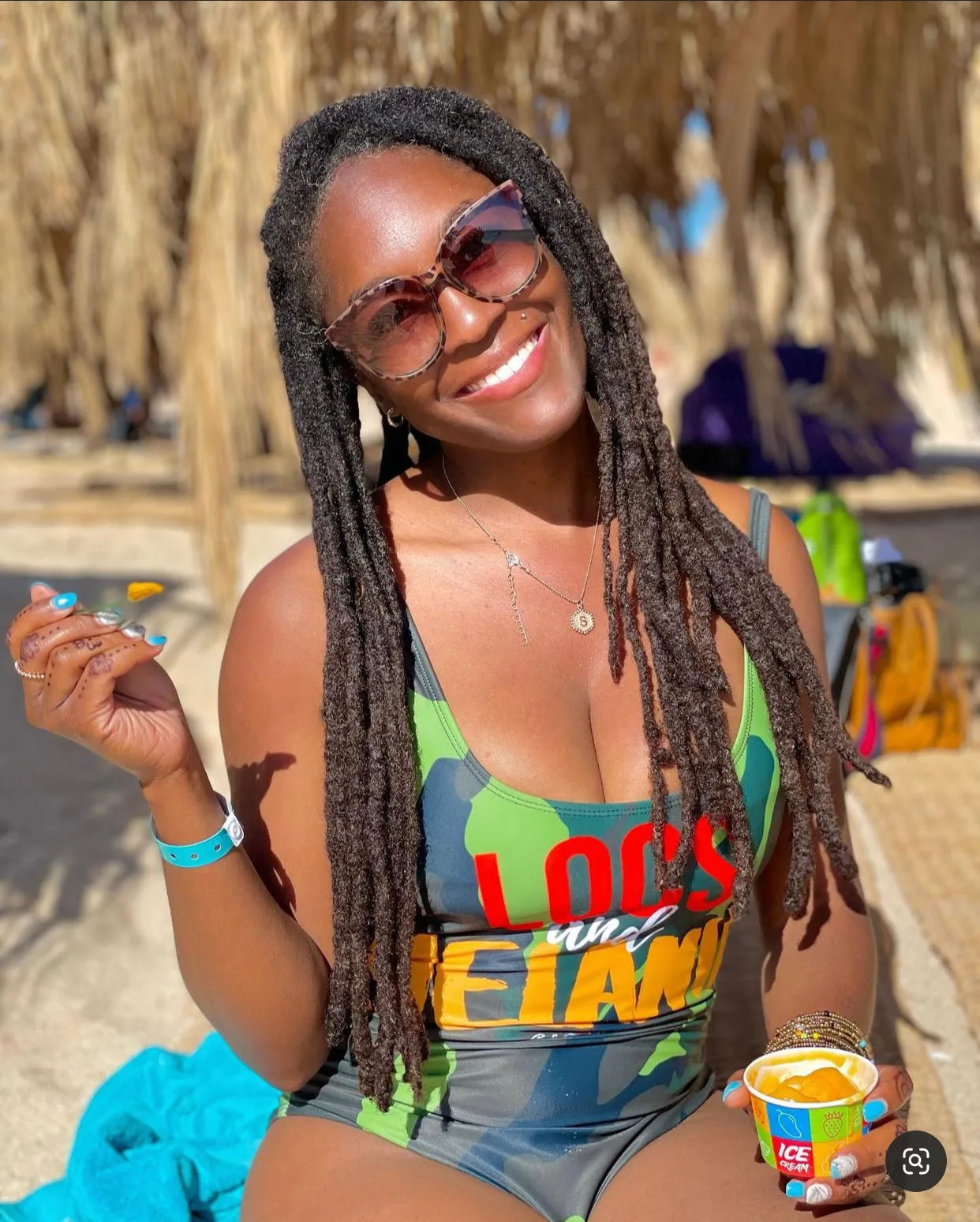 LOCS AND MELANIN CAMO Women's One-Piece Swimsuit