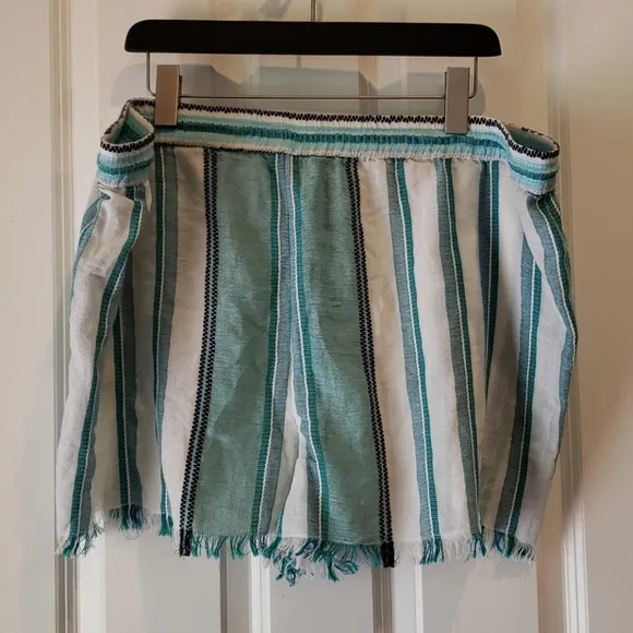 LOFT Beach Striped Frayed Drawstring Short XXL NEW