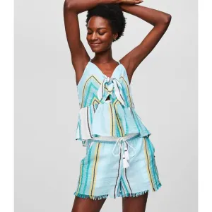 LOFT Beach Striped Frayed Drawstring Short XXL NEW