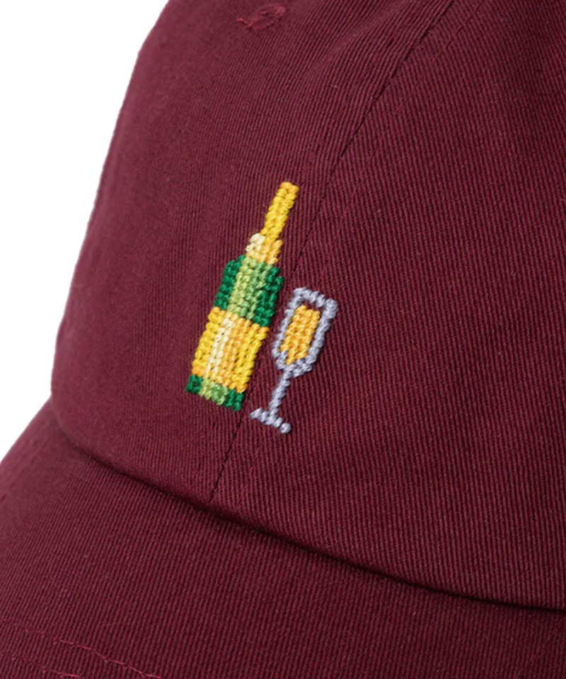LOLONG Golf Champagne Needlepoint Hat - Burgundy