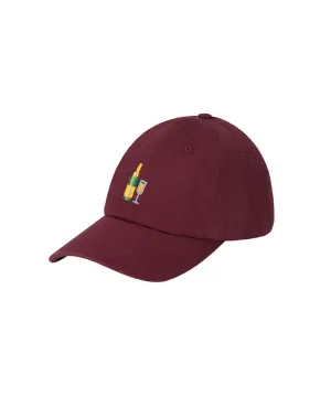 LOLONG Golf Champagne Needlepoint Hat - Burgundy