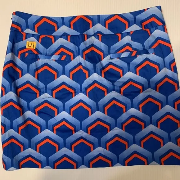 Loudmouth Golf NWT Blue/Red Lounge Lizard Golf Skort