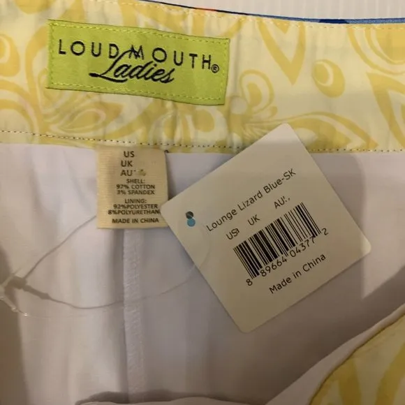 Loudmouth Golf NWT Blue/Red Lounge Lizard Golf Skort
