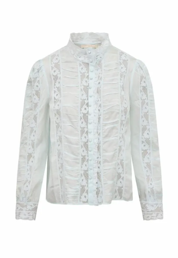 Love Shack Fancy Jacque Top - Ice Blue