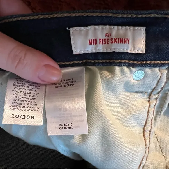 Lucky Brand Ava Mid Rise Skinny Jean 10/30 R Advanced Stretch