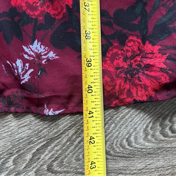 Lucky Brand Red Floral Ruffle Sleeves Lined Dress Women's size 3X
