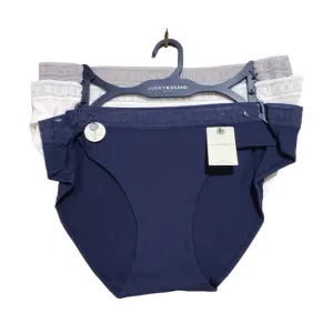 Lucky Brand Women's Lace Logo Super Soft Bikini Underwear 3 Pairs XL NWT!