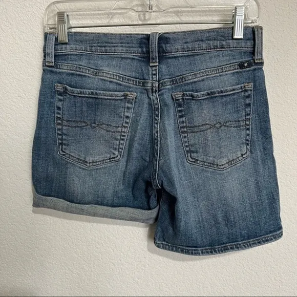 Lucky Brand Womens The Roll Up Jean Shorts Embroidered Comfort Stretch Denim W26