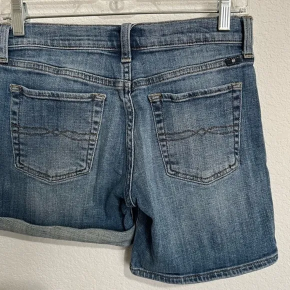 Lucky Brand Womens The Roll Up Jean Shorts Embroidered Comfort Stretch Denim W26