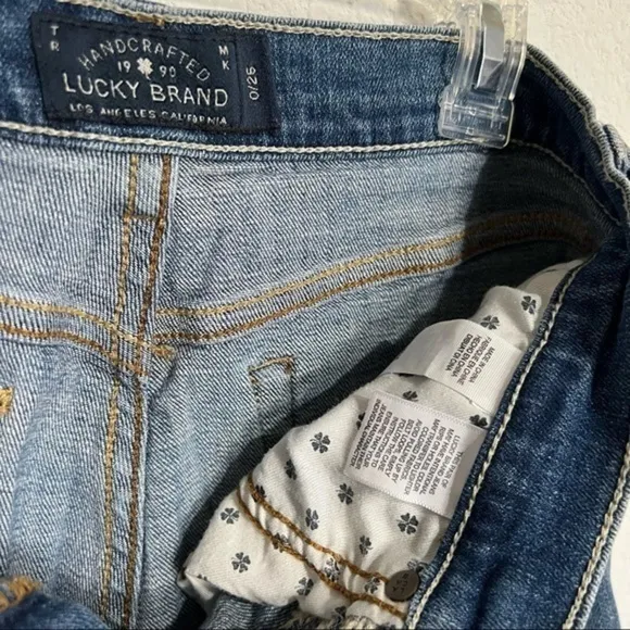 Lucky Brand Womens The Roll Up Jean Shorts Embroidered Comfort Stretch Denim W26