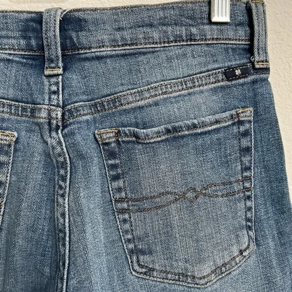 Lucky Brand Womens The Roll Up Jean Shorts Embroidered Comfort Stretch Denim W26
