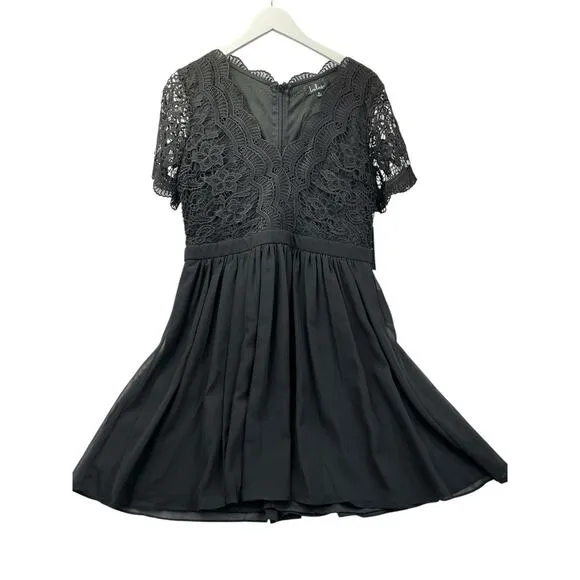 lulus black lace women's cocktail dress size XL New NWT