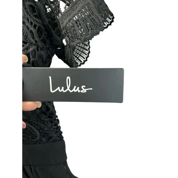 lulus black lace women's cocktail dress size XL New NWT