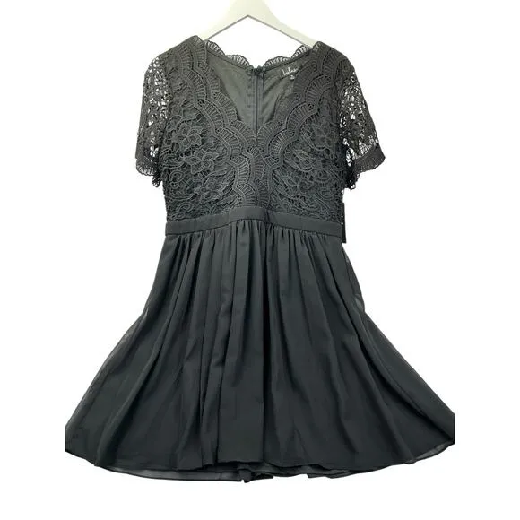 lulus black lace women's cocktail dress size XL New NWT