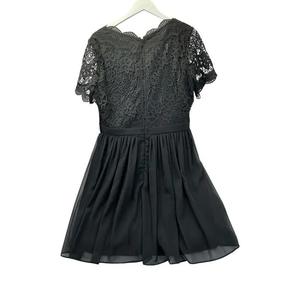 lulus black lace women's cocktail dress size XL New NWT
