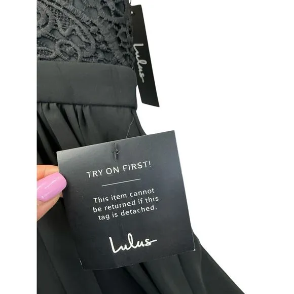 lulus black lace women's cocktail dress size XL New NWT