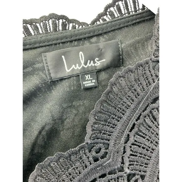 lulus black lace women's cocktail dress size XL New NWT