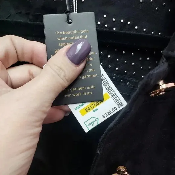 Luxe Moda Women's Studded Denim Jacket New w/Tag