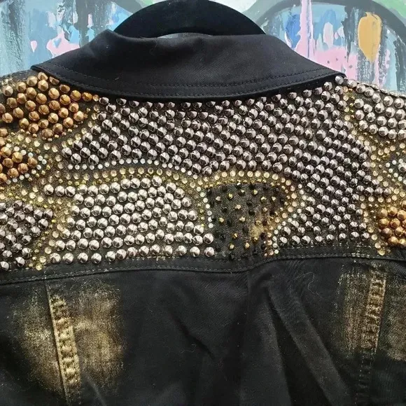 Luxe Moda Women's Studded Denim Jacket New w/Tag