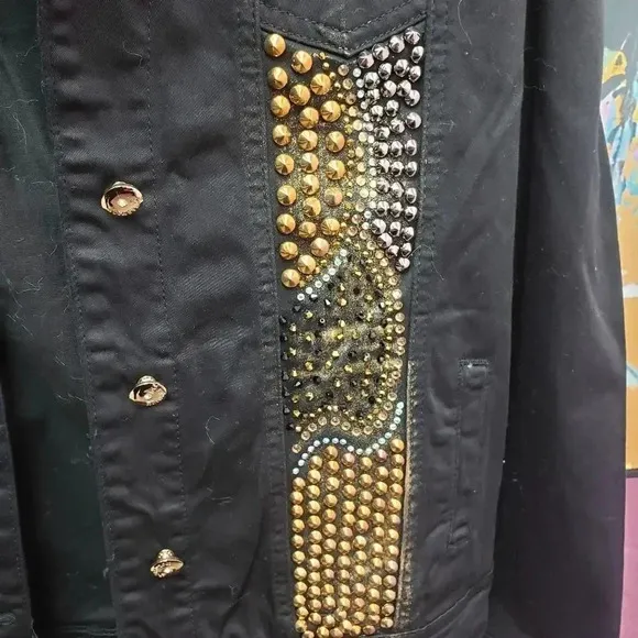 Luxe Moda Women's Studded Denim Jacket New w/Tag