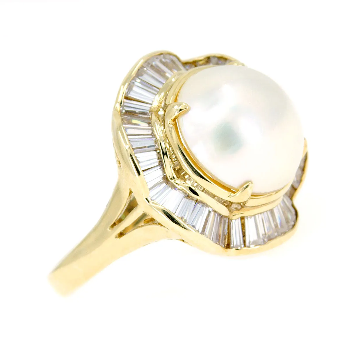 Mabe Pearl & Diamond Ballerina Ring