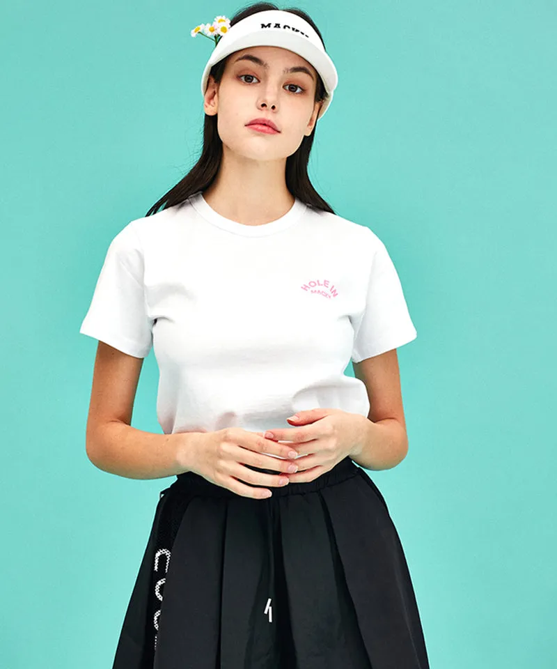 MACKY Golf: Hole-In Cup T-Shirt - White-Pink