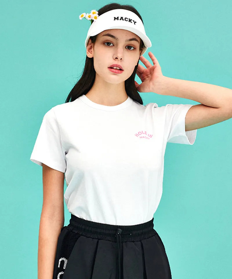 MACKY Golf: Hole-In Cup T-Shirt - White-Pink