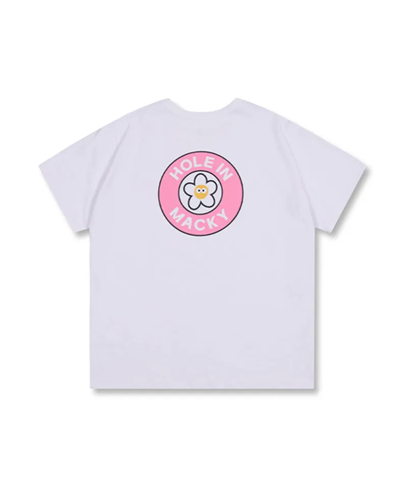 MACKY Golf: Hole-In Cup T-Shirt - White-Pink