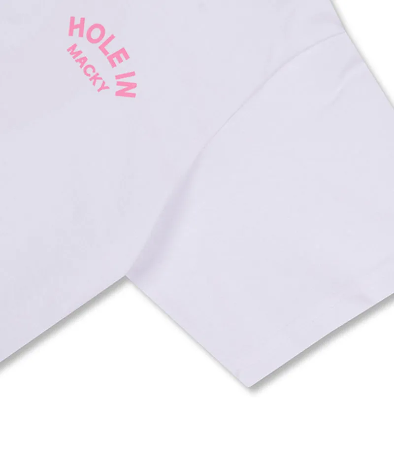 MACKY Golf: Hole-In Cup T-Shirt - White-Pink