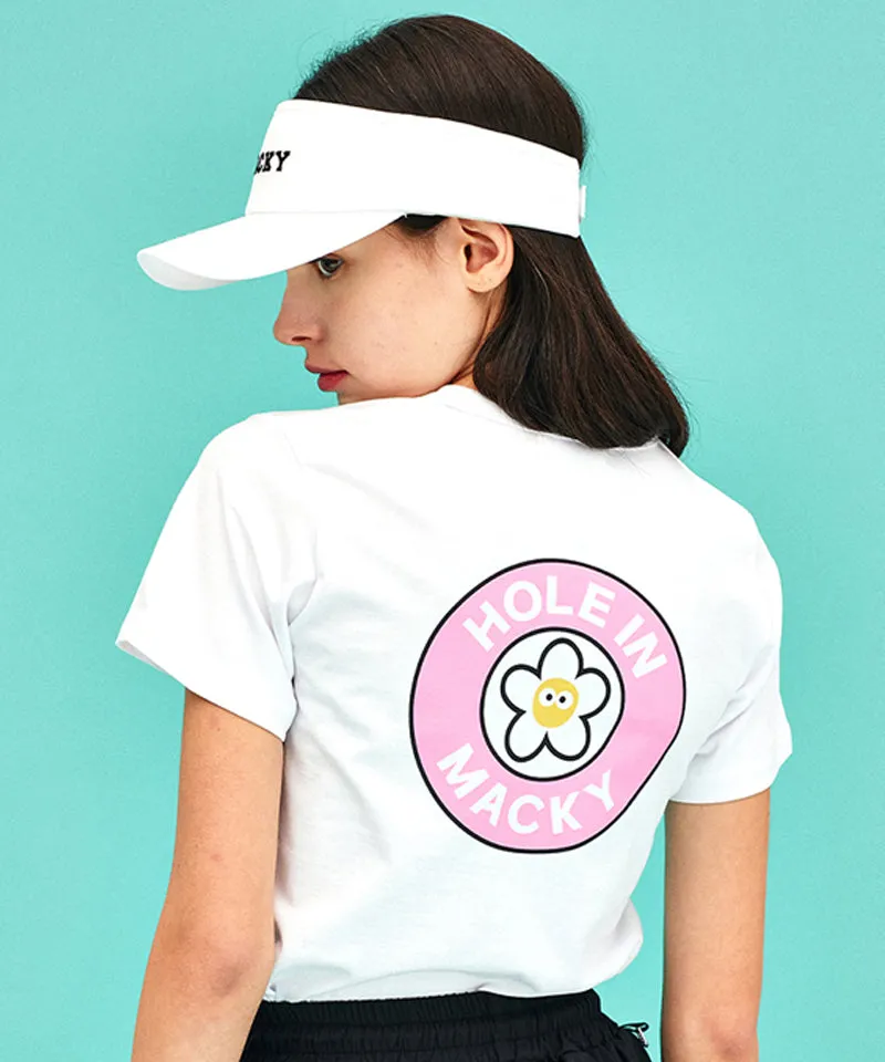 MACKY Golf: Hole-In Cup T-Shirt - White-Pink