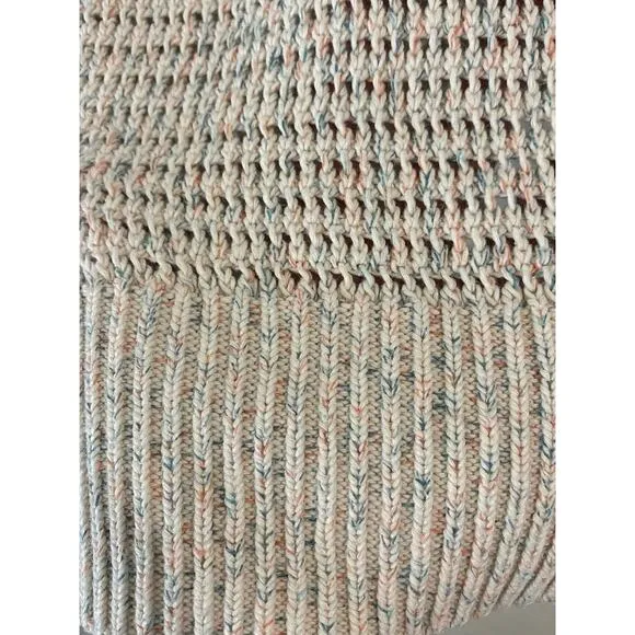 Madewell Speckled Open Knit Sweater Small Wide Sleeve Cottage Slouchy Oversized