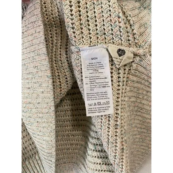Madewell Speckled Open Knit Sweater Small Wide Sleeve Cottage Slouchy Oversized