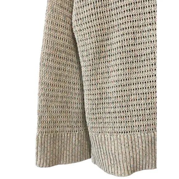 Madewell Speckled Open Knit Sweater Small Wide Sleeve Cottage Slouchy Oversized