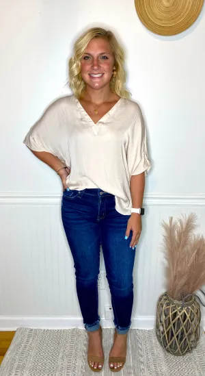 Making Moves V Neck Top