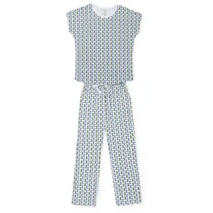 Marcia Women's Pajama Pant Set - Cowboy Boots (blue)