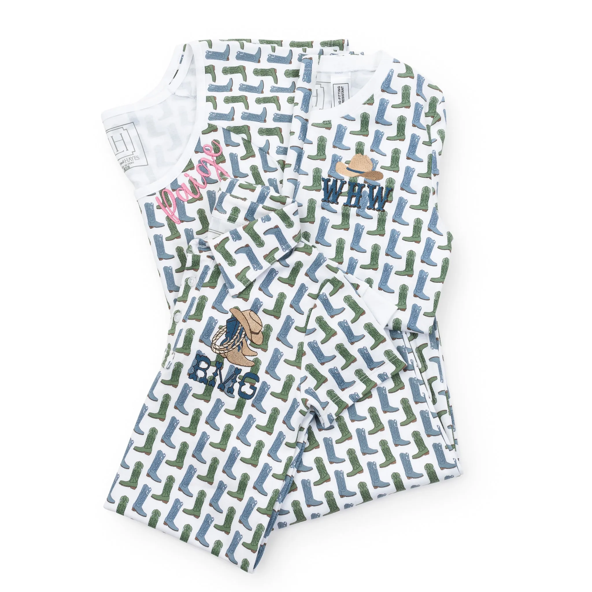 Marcia Women's Pajama Pant Set - Cowboy Boots (blue)
