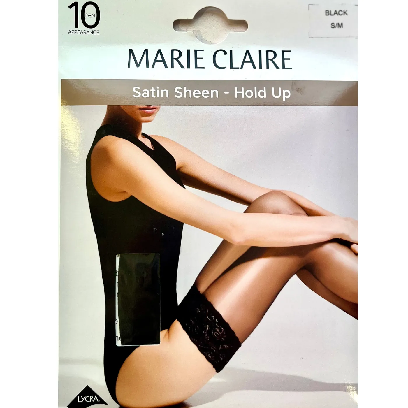 Marie Claire Satin Sheen 15 Denier Hold Up | Black / Natural