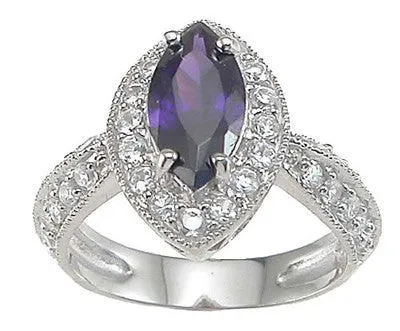 Marquise Cut Engagement Ring Eternity Wedding Band Womens Simulated Diamond 925 Sterling Silver