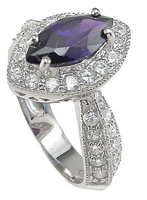 Marquise Cut Engagement Ring Eternity Wedding Band Womens Simulated Diamond 925 Sterling Silver